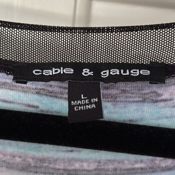 Colorful Neon Dress Semi Sheer Hem Dress Cable & Gauge Size Large - Picture 3 of 5